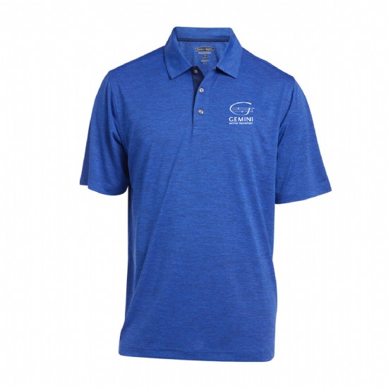 Quick Response | Pebble Beach Heather Stripe Polo | QR1002-Royal-Gmi